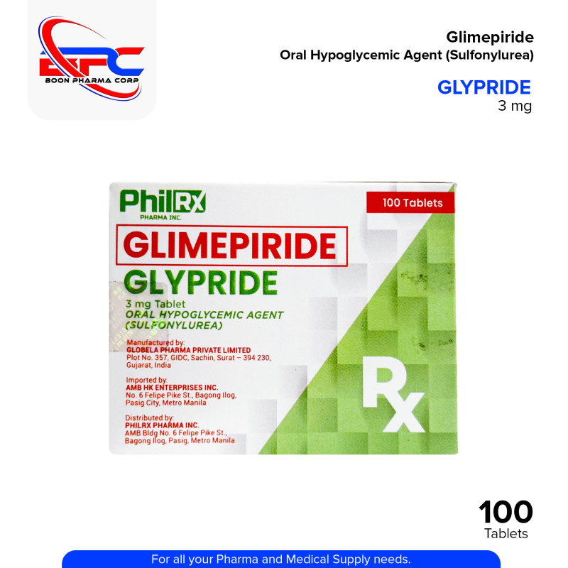 GLYPRIDE Glimepiride Oral Hypoglycemic Agent Sulfonylurea 3 mg Tablet 100's