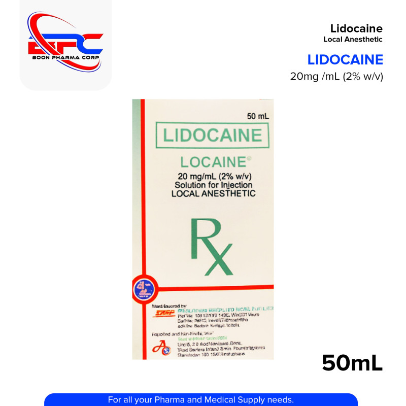 LOCAINE Lidocaine 20mg Solution for Injection 50ml