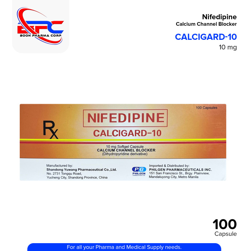 CALCIGARD Nifedipine 10mg Softgel Capsule 100's