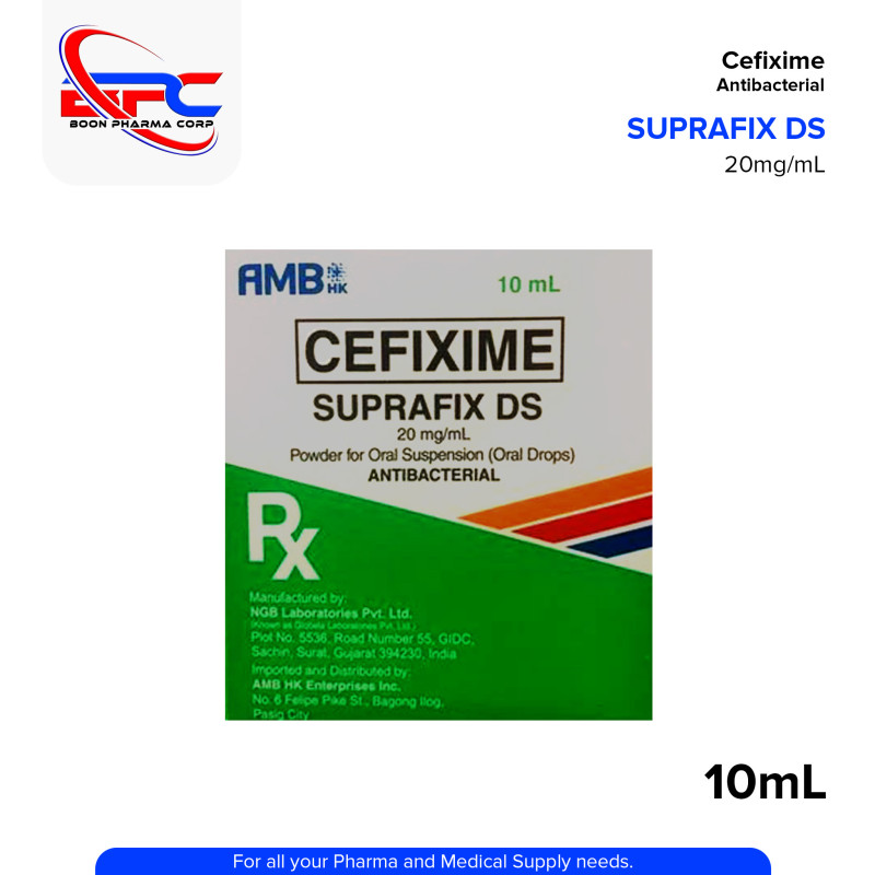 SUPRAFIX DS Cefixime 20mg/ml Powder for Oral Suspension (Oral Drops) 10ml
