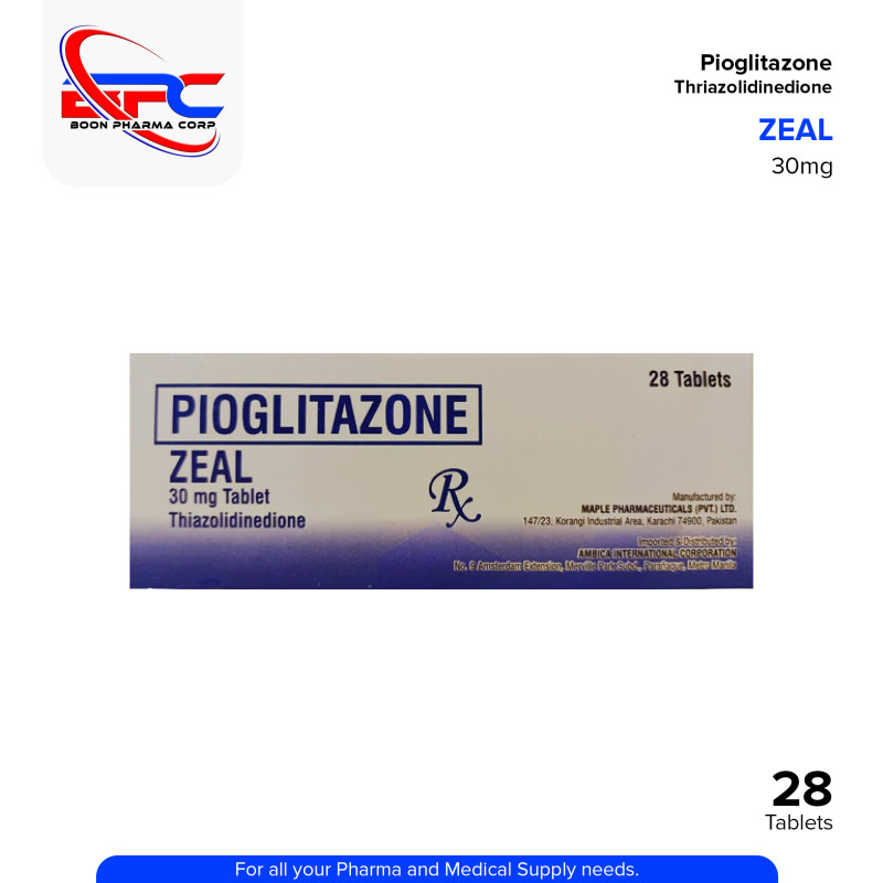 ZEAL Pioglitazone 30mg Thiazolidinedione Tablet 28's