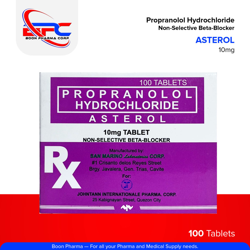 ASTEROL Propranol Hydrochloride10mg Tablets 100's