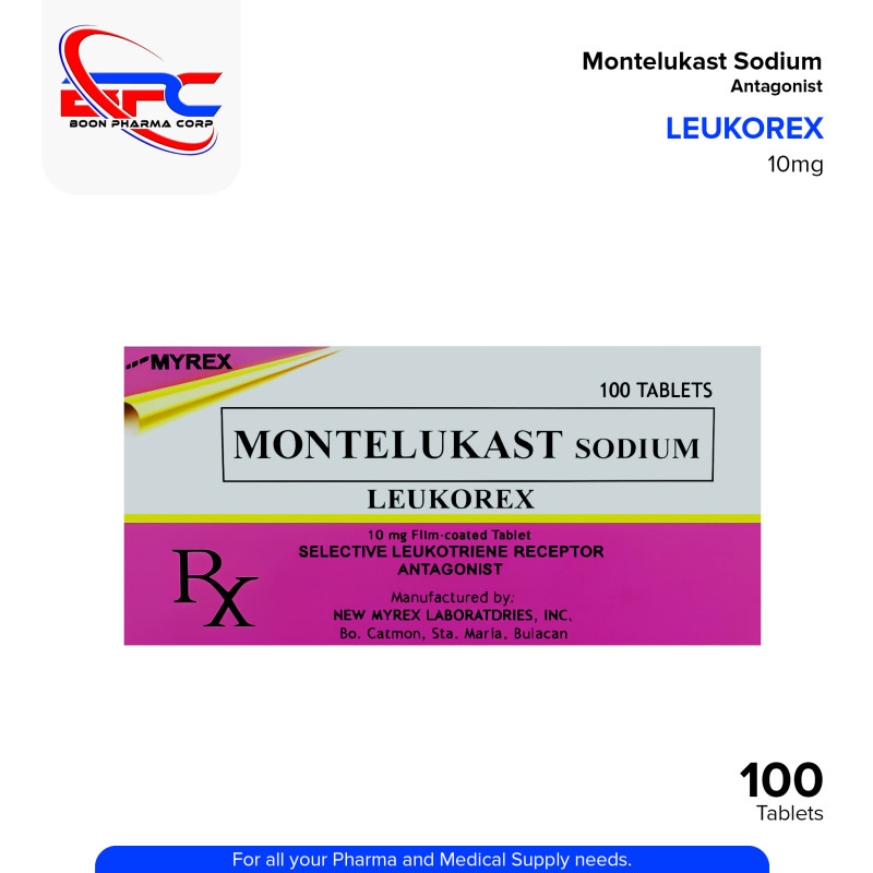 LEUKOREX Montelukast Sodium 10mg Film Coated Tablet 100's