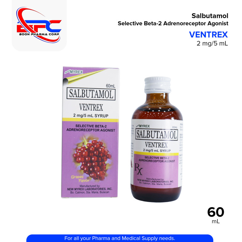 VENTREX Salbutamol 2mg/5ml Syrup 60ml