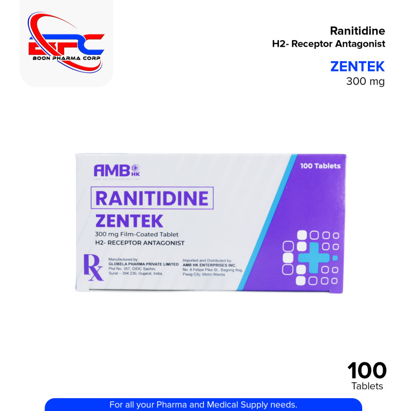 Ranitidine (Zentek) 300mg Film Coated Tablet 100's