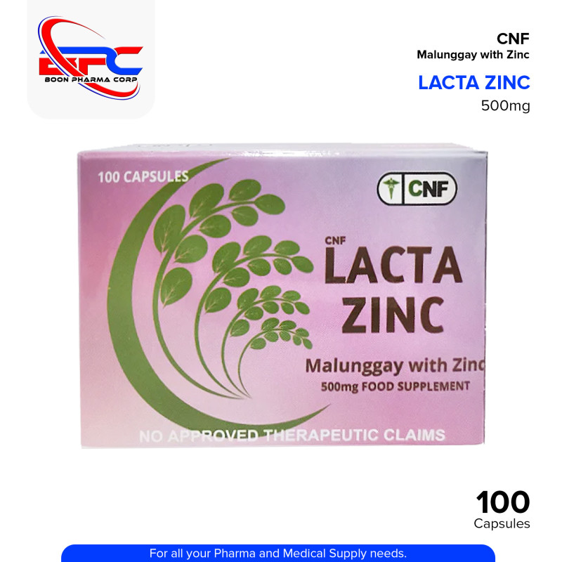 LACTA ZINC Malunggay with Zinc 500mg Food Supplement Capsules 100's
