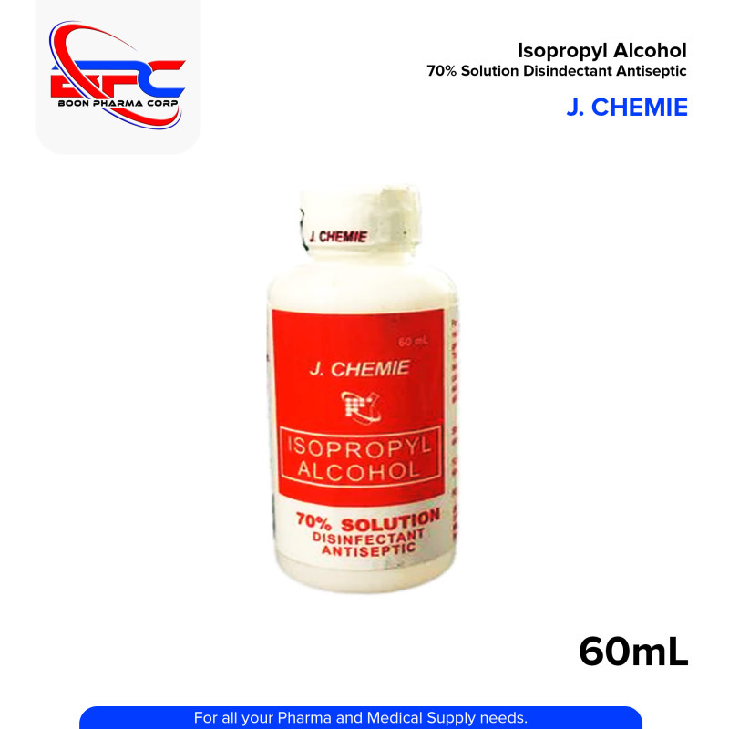 J CHEMIE Isopropyl Alcohol 70% Solution Disinfectant Antiseptic 60ml