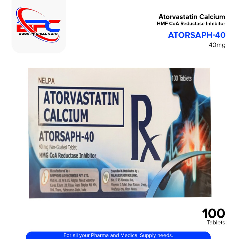 ATORSAPH 40 Atorvastatin 40mg Film Coated Tablet 100's