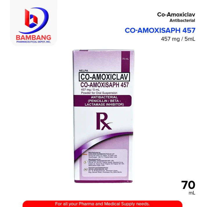 CO AMOMISAPH 457 Co Amoxiclav Antibacterial 457mg/5ml Powder For Oral Suspension 70ml
