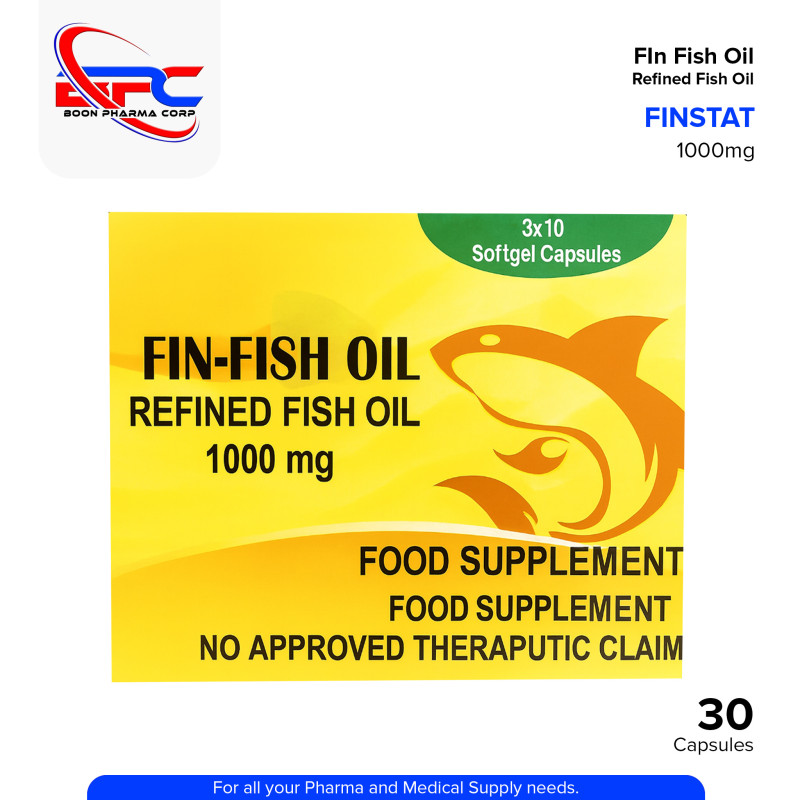 FINSTAT Fin Fish Oil 1000mg Refined Fish Oil Softgel Capsule 3x10