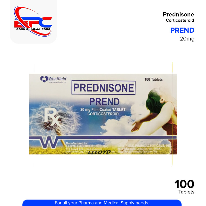 PREND Prednisone 20mg Film Coated Tablet 100's