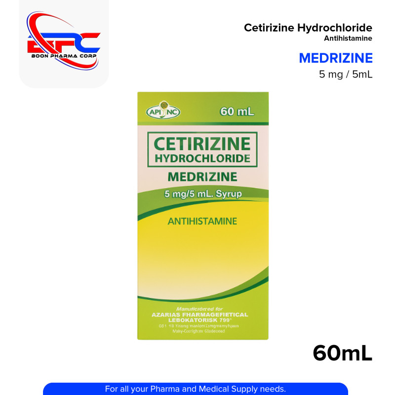 MEDRIZINE Cetirizine Hydrochloride 5mg/5ml Syrup 60ml