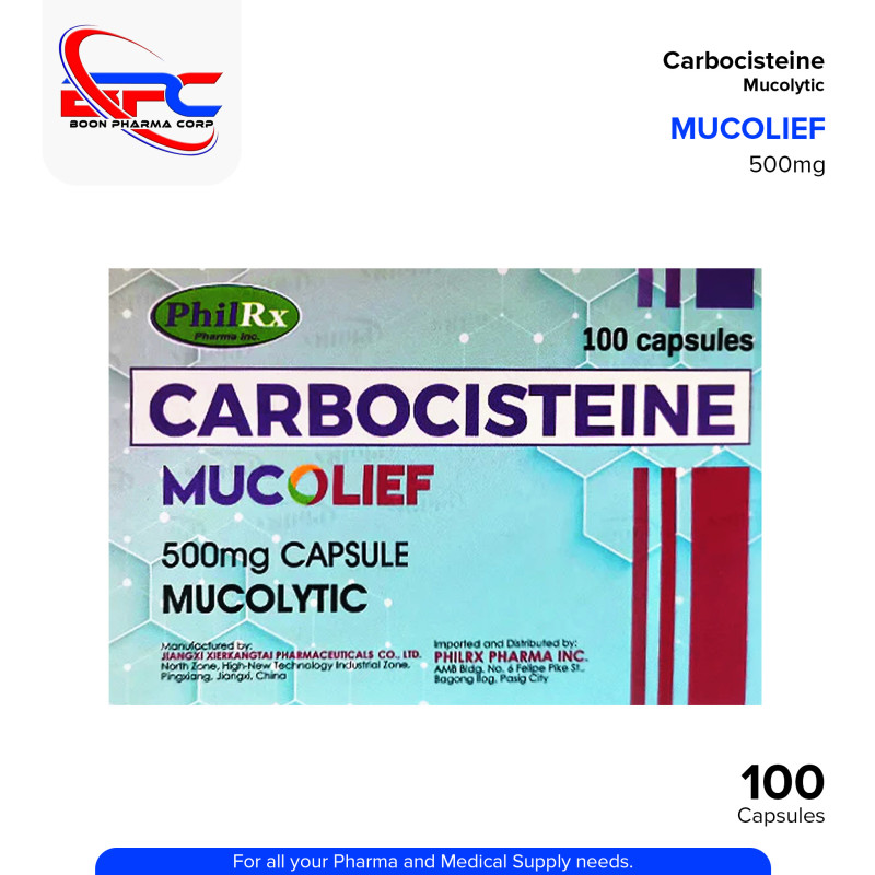 MUCOLIEF Carbocisteine 500mg Capsules 100's