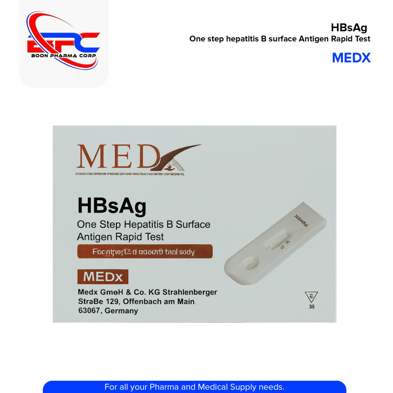 MEDX HBsAg One Step Hepatitis B Surface Antigen Rapid Test 25's
