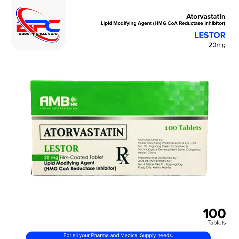 LESTOR Atorvastatin 20mg Film Coated Tablet 100's
