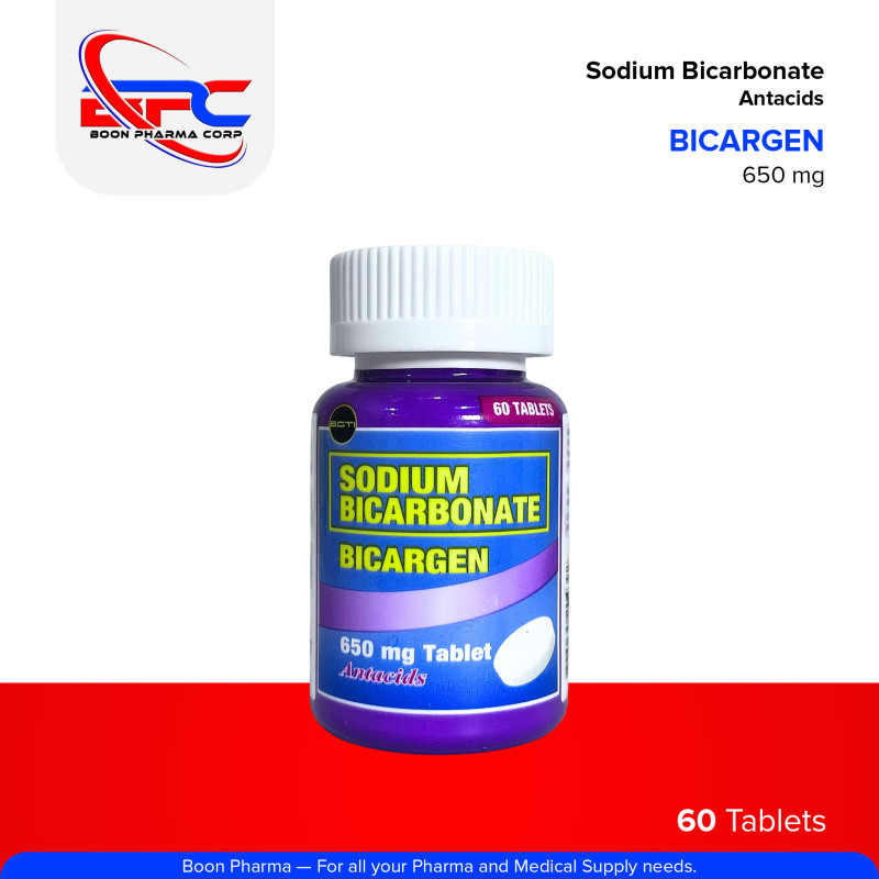 BICARGEN Sodium Bicarbonate 650mg Tablet 60's