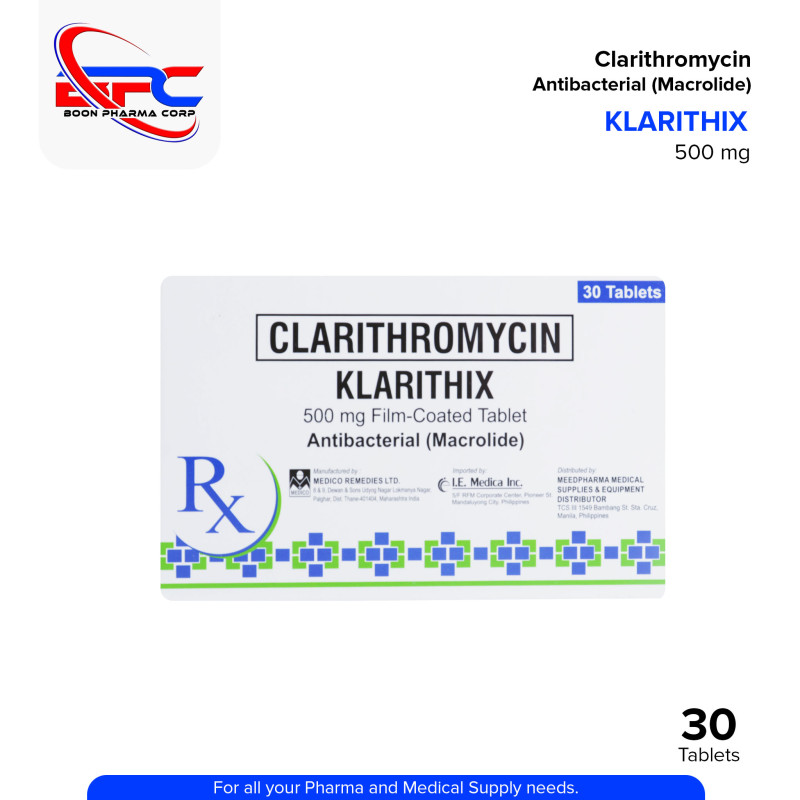 KLARITHIX Clarithromycin 500mg Film Coated Tablet 30's