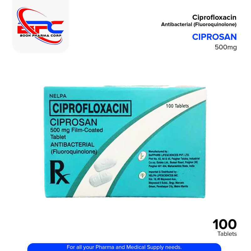 CIPROSAN Ciprofloxacin 500mg Tablet Antibacterial 100's