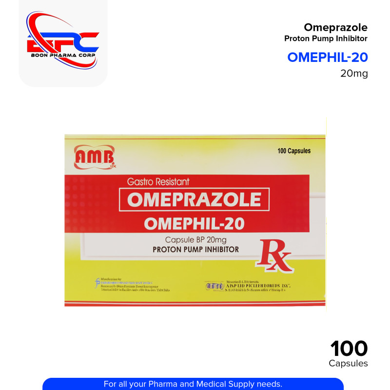 OMEPHIL 20 Omeprazole 20mg BP Capsule 100's