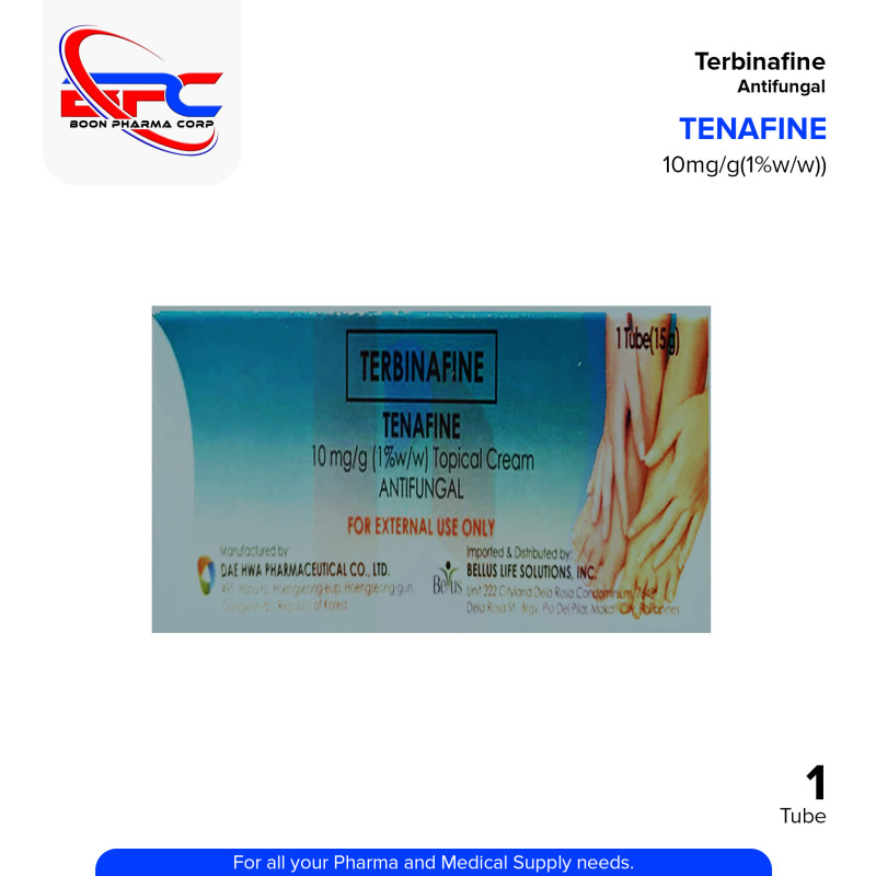TENAFINE Terbinafine 10mg/g (1% w/w) Topical Anifungal Cream 1 Tube 15g