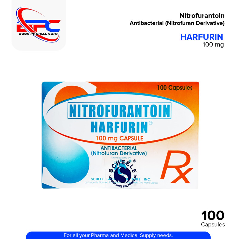 HARFURIN Nitrofurantoin Antibacterial Nitrofuran Derivative 100 mg Capsule 100's