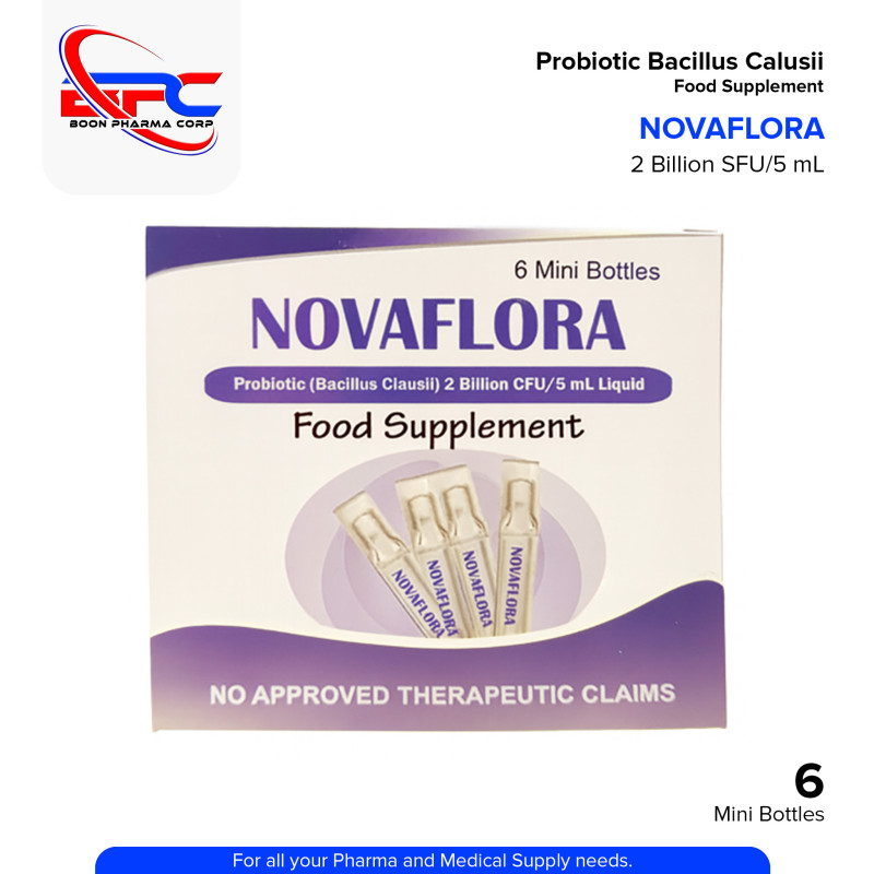 Novaflora Probiotic Bacillus Calusii 2 Billion SFU/5 ml Liquid Mini Bottles 6's