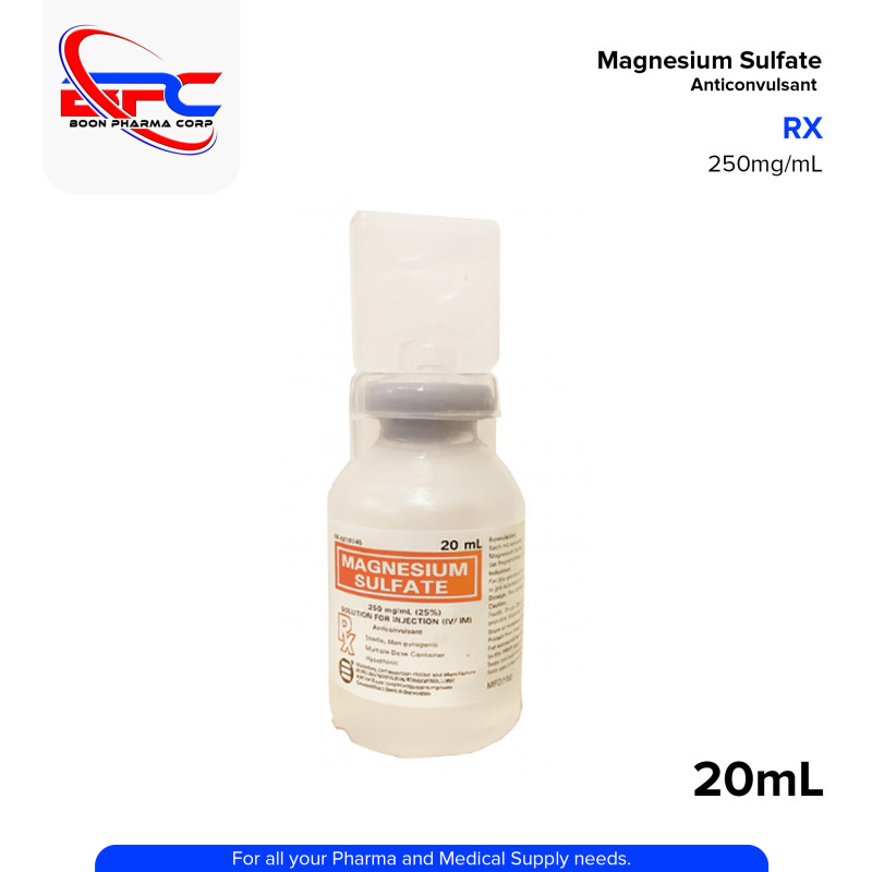 RX Magnesium Sulfate 250mg/ml (25%) Solution for Injection I.M/I.V 1's