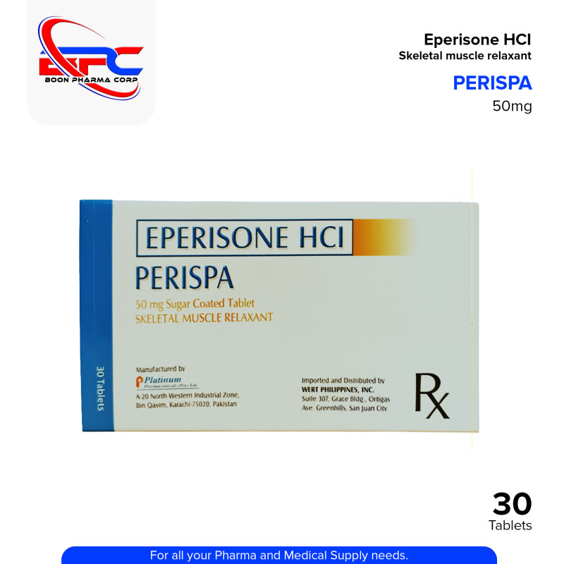 PERISPA Eperisone HCI 50mg Suger Coated Tablet 30's