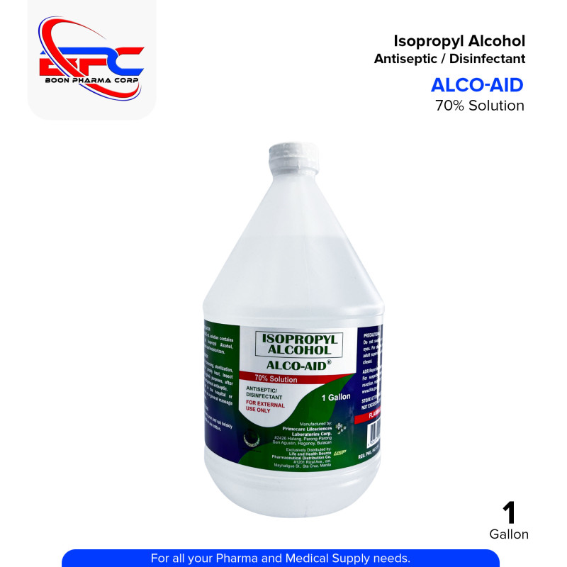 ALCO AID Isopropyl Alcohol 70% Solution Antiseptic/Disinfectant Gallon 1's
