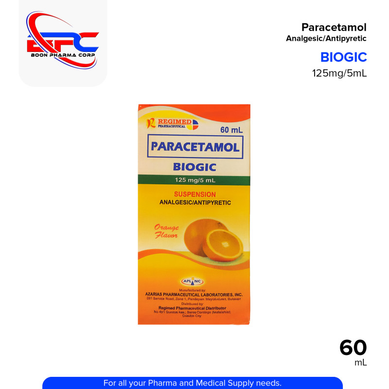 BIOGIC Paracetamol 125mg/5ml Suspension 60ml