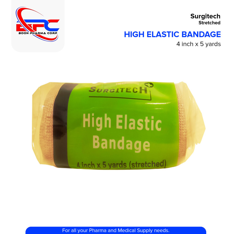 SURGITECH High Elastic Bandage 4inch x 5yards Stretch