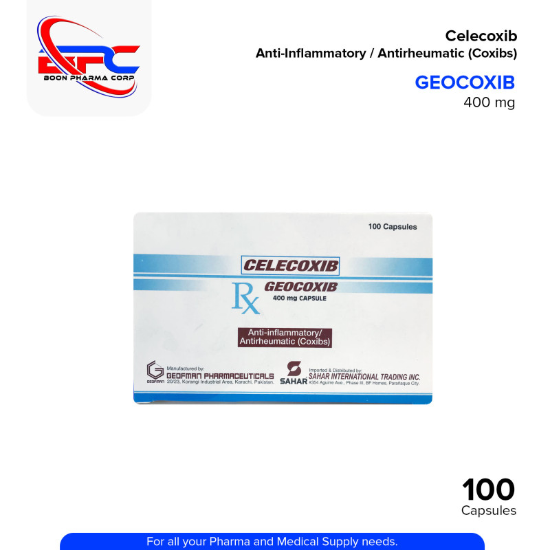 GEOCOXIB Celecoxib Anti Inflammatory Antirheumatic (Coxibs) 400 mg Capsules 100's