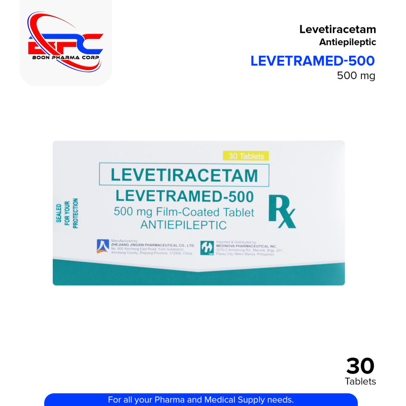 LEVETRAMED Levetiracetam 500mg Tablet 30's