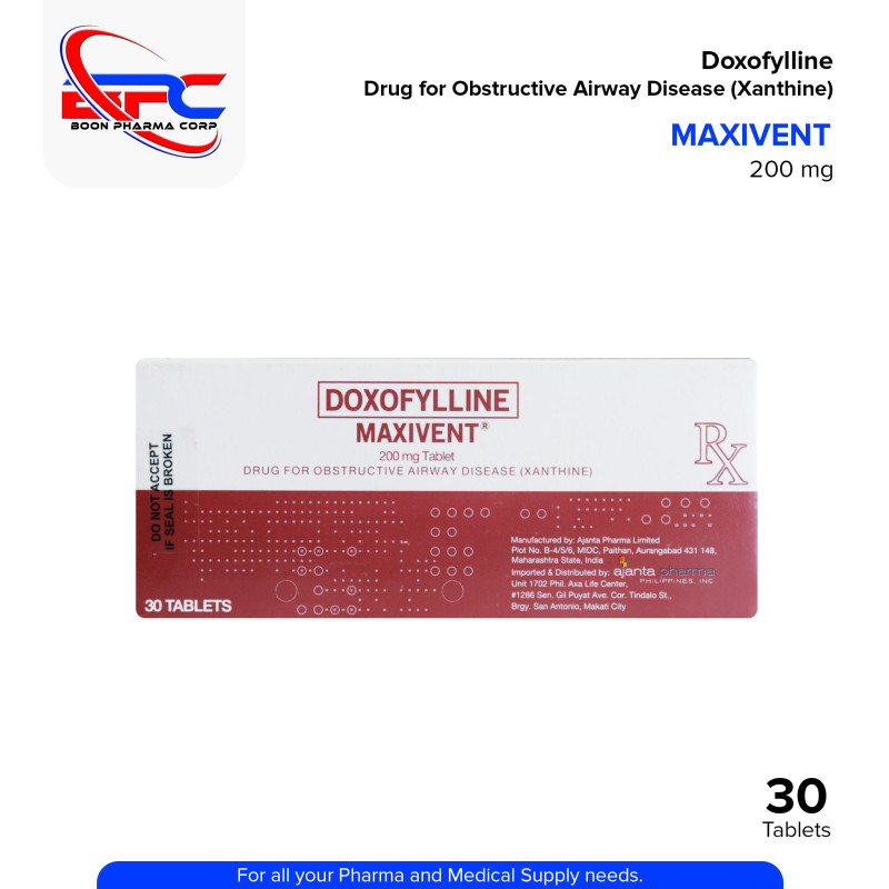 MAXIVENT Doxofylline 200mg Tablet 30's