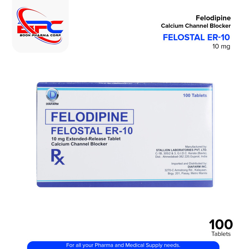 Felodipine (Felostal ER-10) 10mg Extended-Release Tablet 100's
