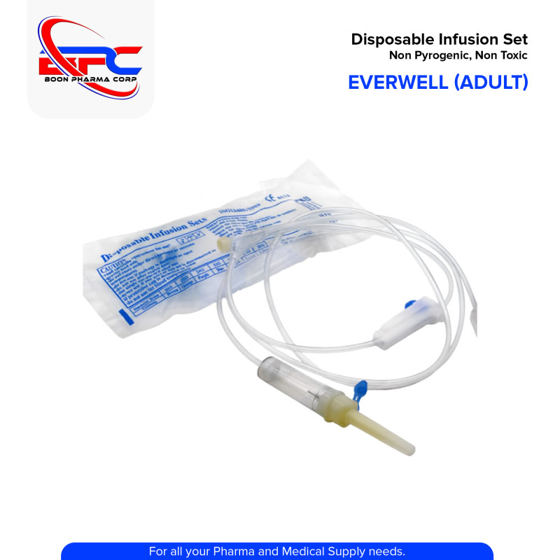 EVERWELL Disposable Infusion Set Non Pyrogenic, Non Toxic (Adult)