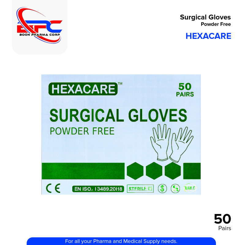 HEXACARE Surgical Gloves Powder Free Pairs 6.5 50's