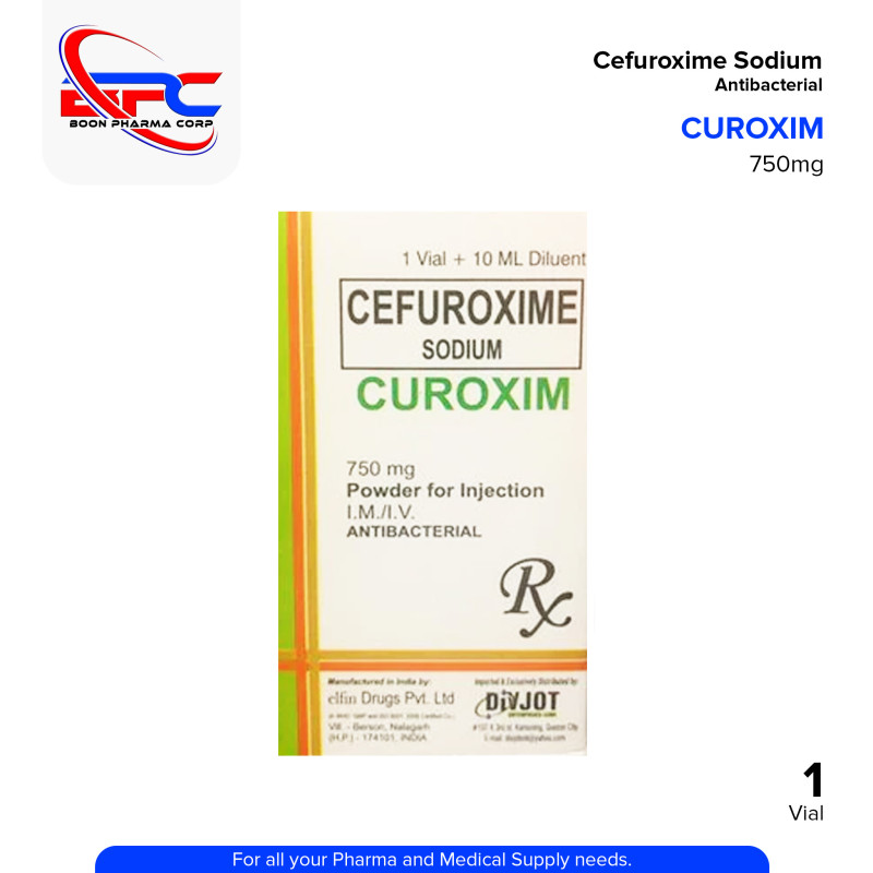 CUROXIM Cefuroxime 750mg Powder for Injection I.M./I.V. 10ml Diluent Vial 1's