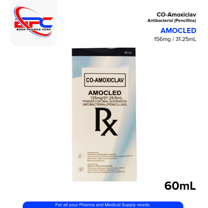 AMOCLED Co Amoxiclav 125mg/31.25/5ml Powder for Oral Suspension 60ml