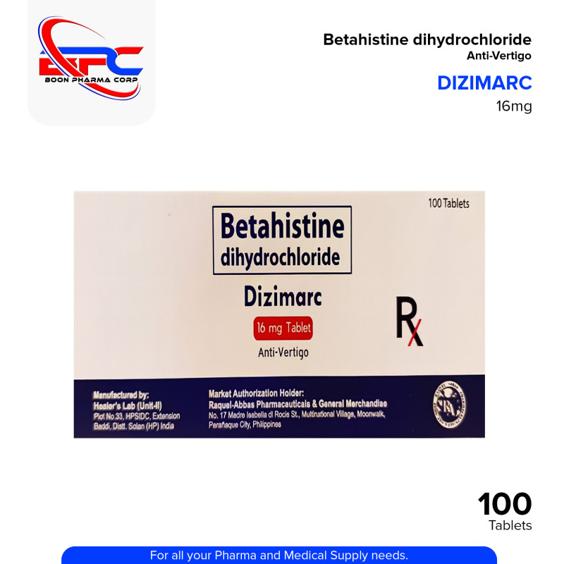 DIZIMARC Betahistine Dihydrochloride 16mg Aniti Verttigo Tablet 100's