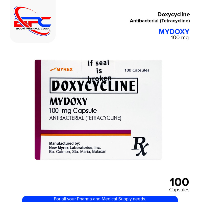 MYDOXY Doxycycline Antibacterial Tetracycline 100 mg Capsule 100's