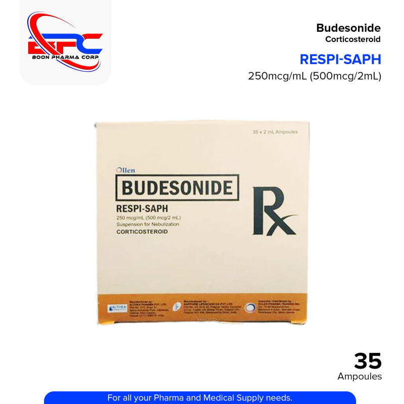 RESPI-SAPH Budesonide 250mcg/ml (500mcg/2ml) SUS CORTICOSTEROID 36x2ml AMP