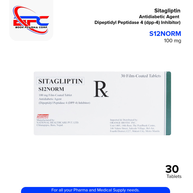 Sitagliptin (Si2norm) 100mg Film Coated Tablet 30's