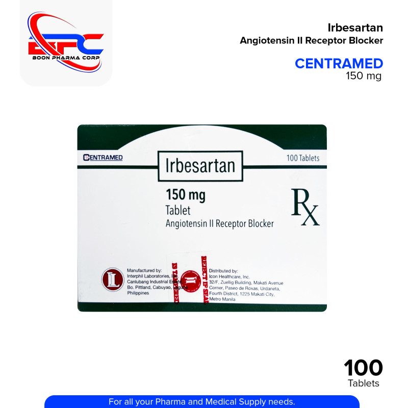 CENTRAMED Irbesartan Angiotensin II Receptor Blocker 150 mg Tablet 100's